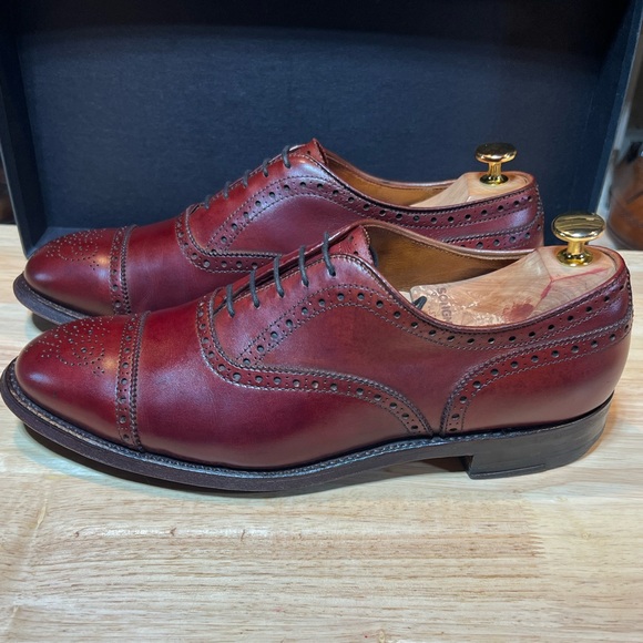Alden Men\'s Burgundy Leather Cap Toe Oxfords Sz 7D Made In USA ?? main image 12